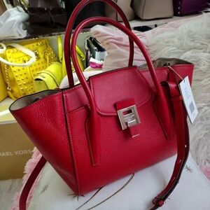 Michael Kors Red Satchel Bag